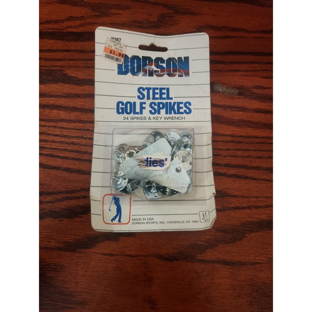 NOS‎ Vintage Dorson Steel Golf Spikes USA Made 24 Spikes And Key Wrench